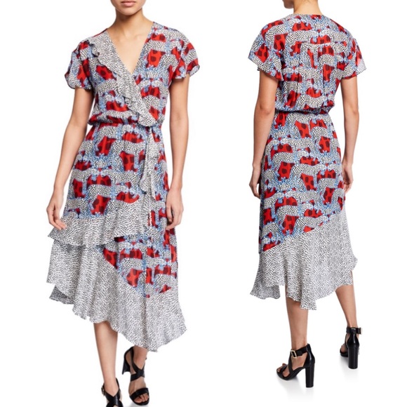Parker Reina Mixed Print Wrap-Front
Midi Dress - Picture 1 of 6